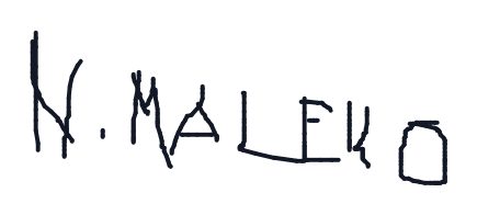 Electronic signature of NEEMA MALEKO