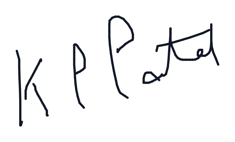 Electronic signature of Kaushik Patel